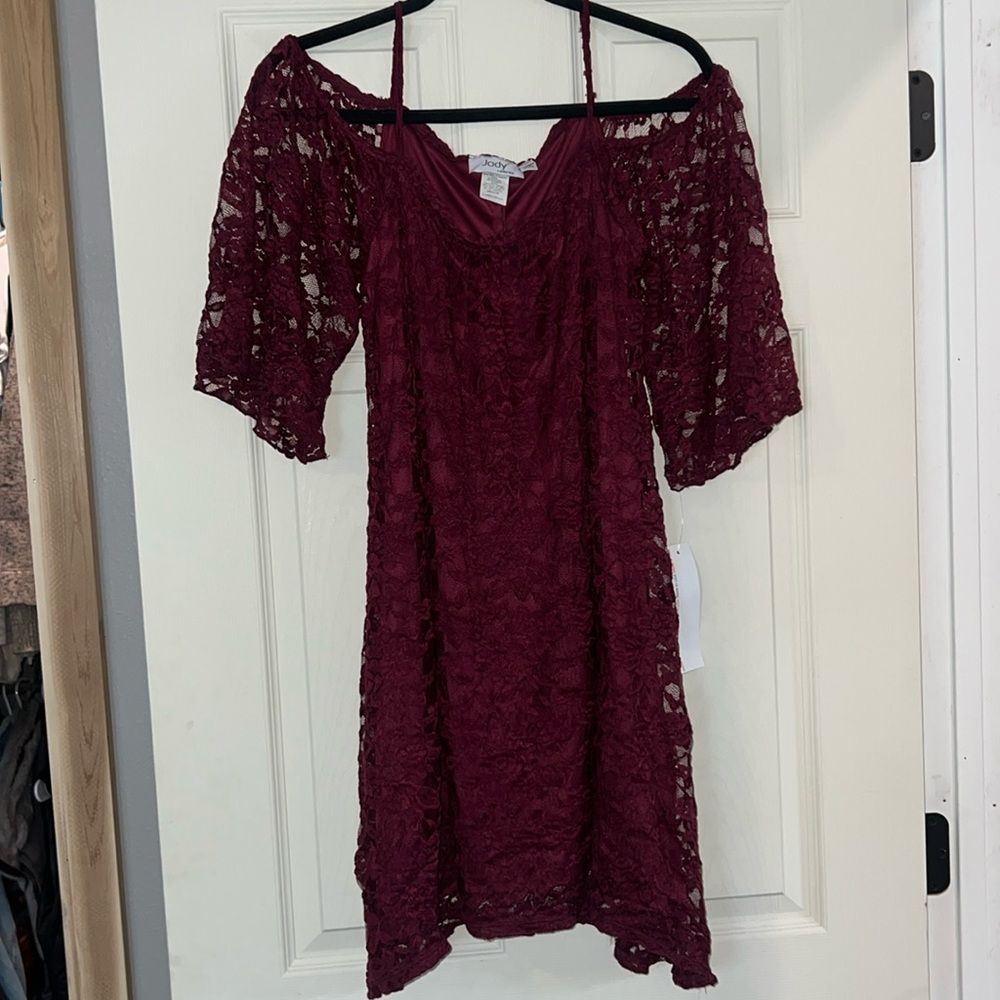Lace short sleeve western dress